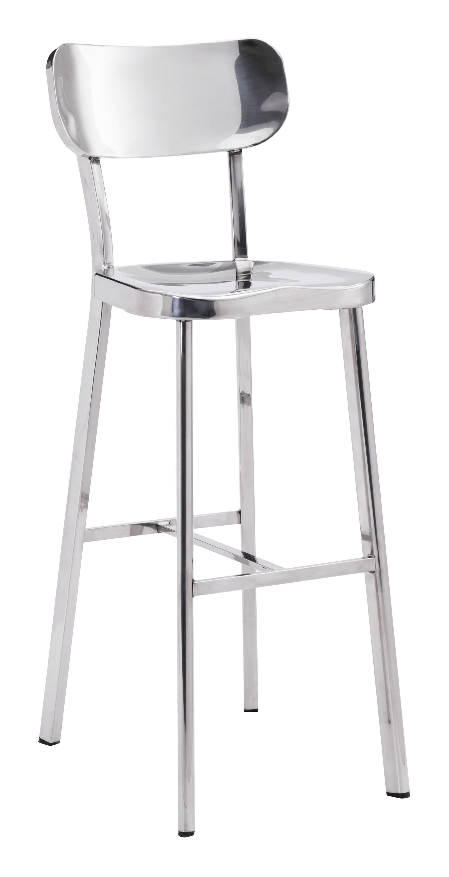 Winter Bar Chair Polished Stainless Steel