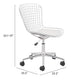 Wire Office Chair Chrome & White Cushion