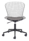 Wire Office Chair Black & Black Cushion