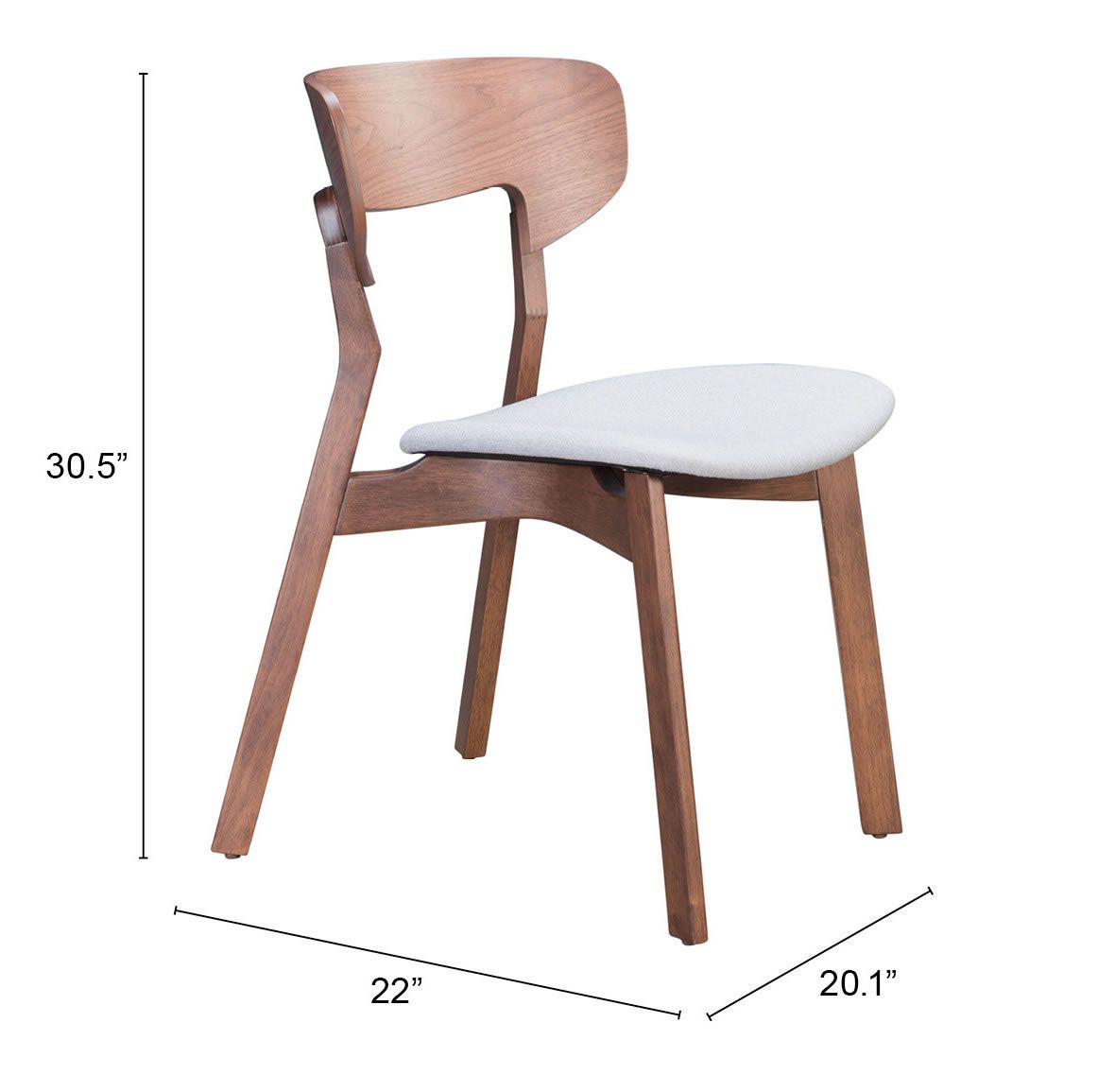Russell Dining Chair Walnut & Gray