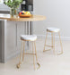 Bree Counter Stool White & Gold