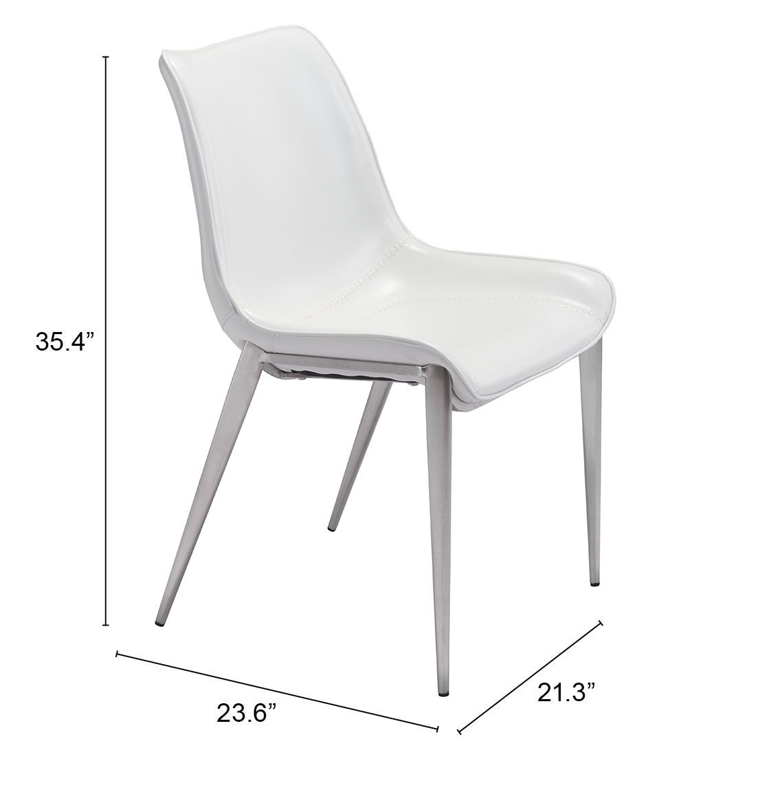 Magnus Dining Chair White & Silver