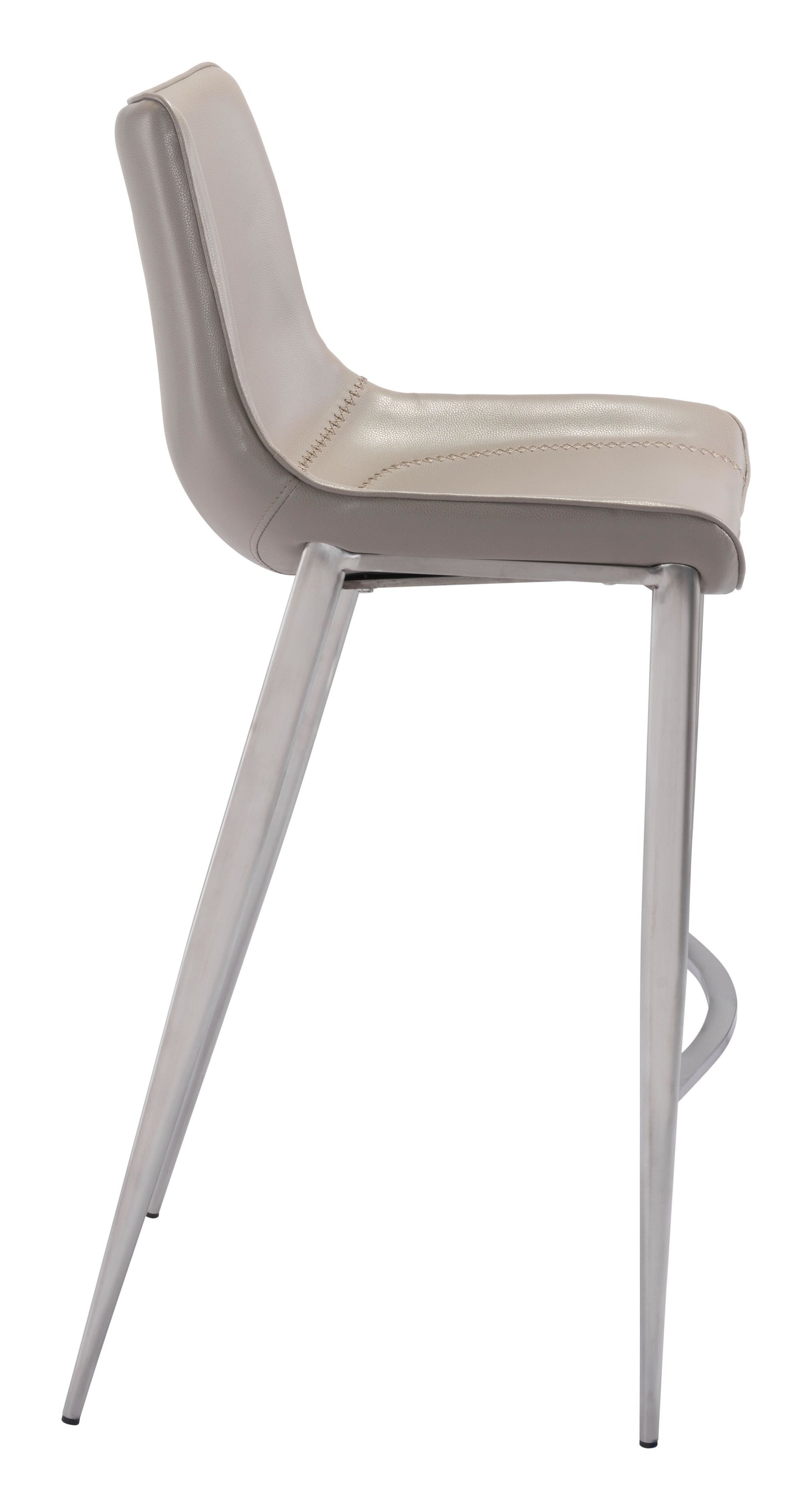 Magnus Bar Chair Gray & Silver