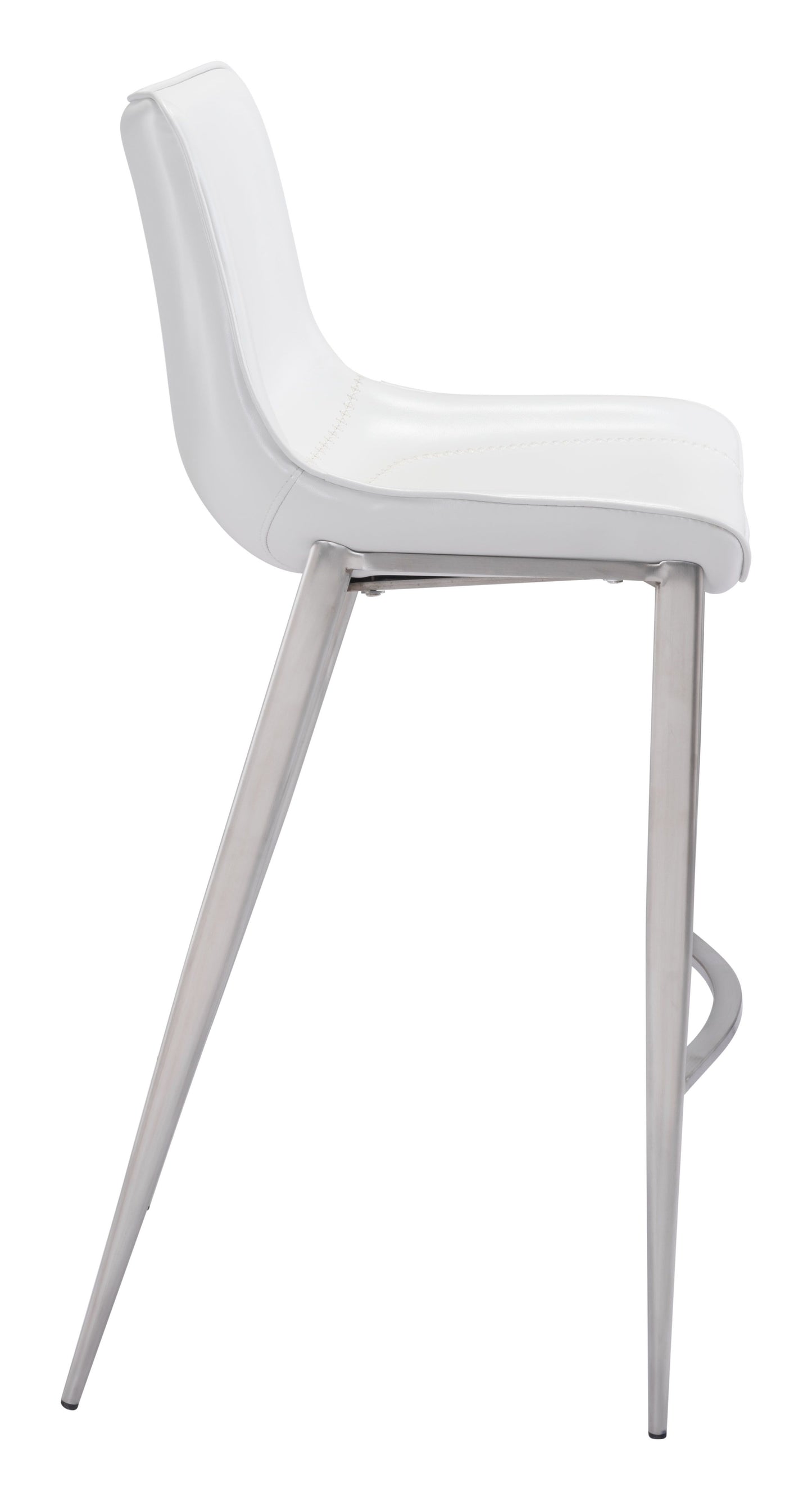 Magnus Bar Chair White & Silver