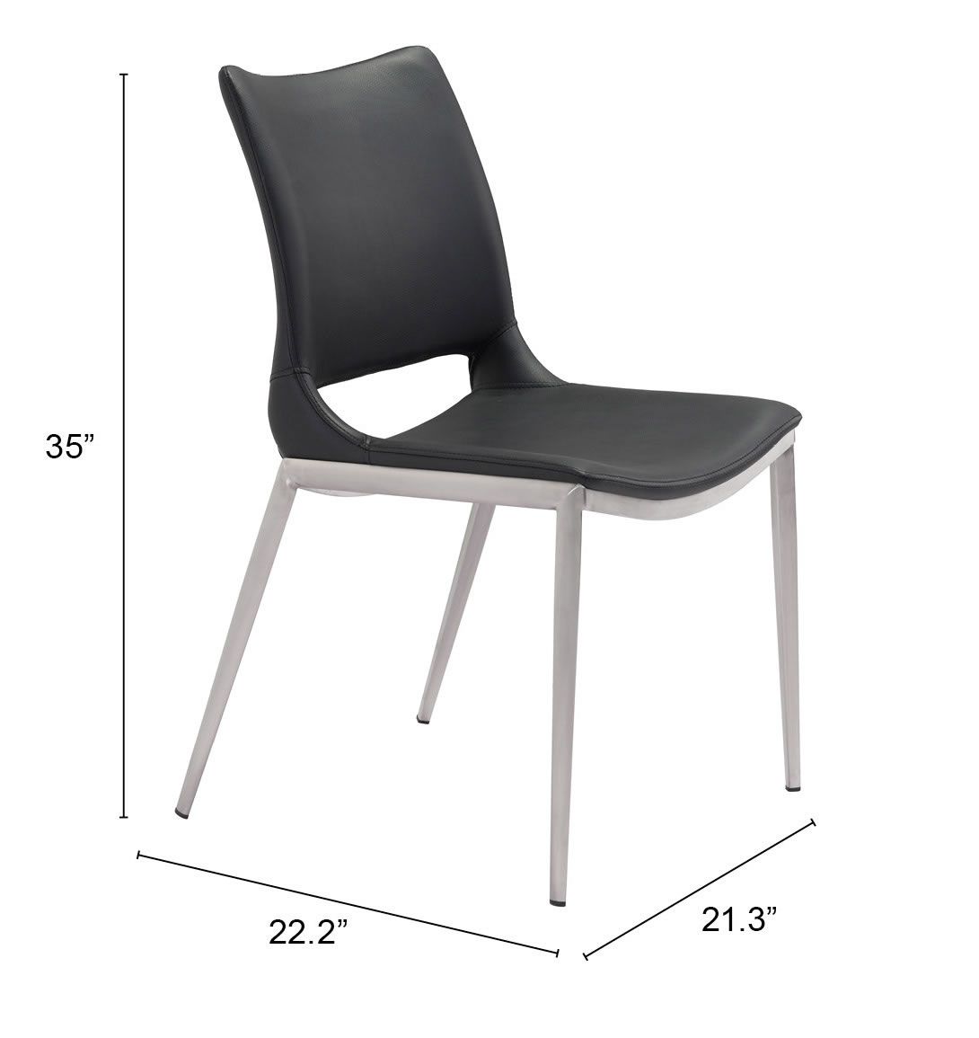 Ace Dining Chair Black & Silver