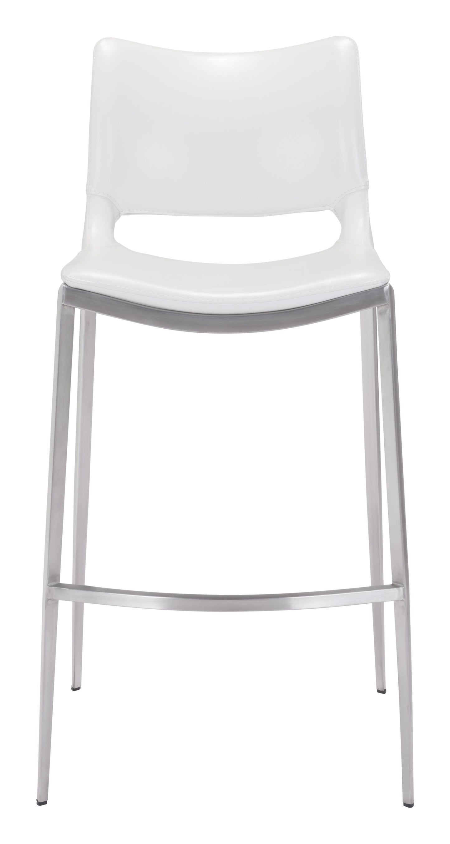 Ace Bar Chair White & Silver