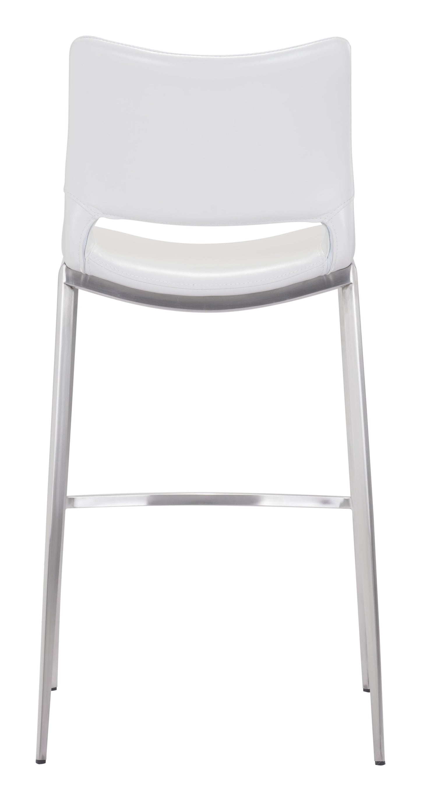 Ace Bar Chair White & Silver