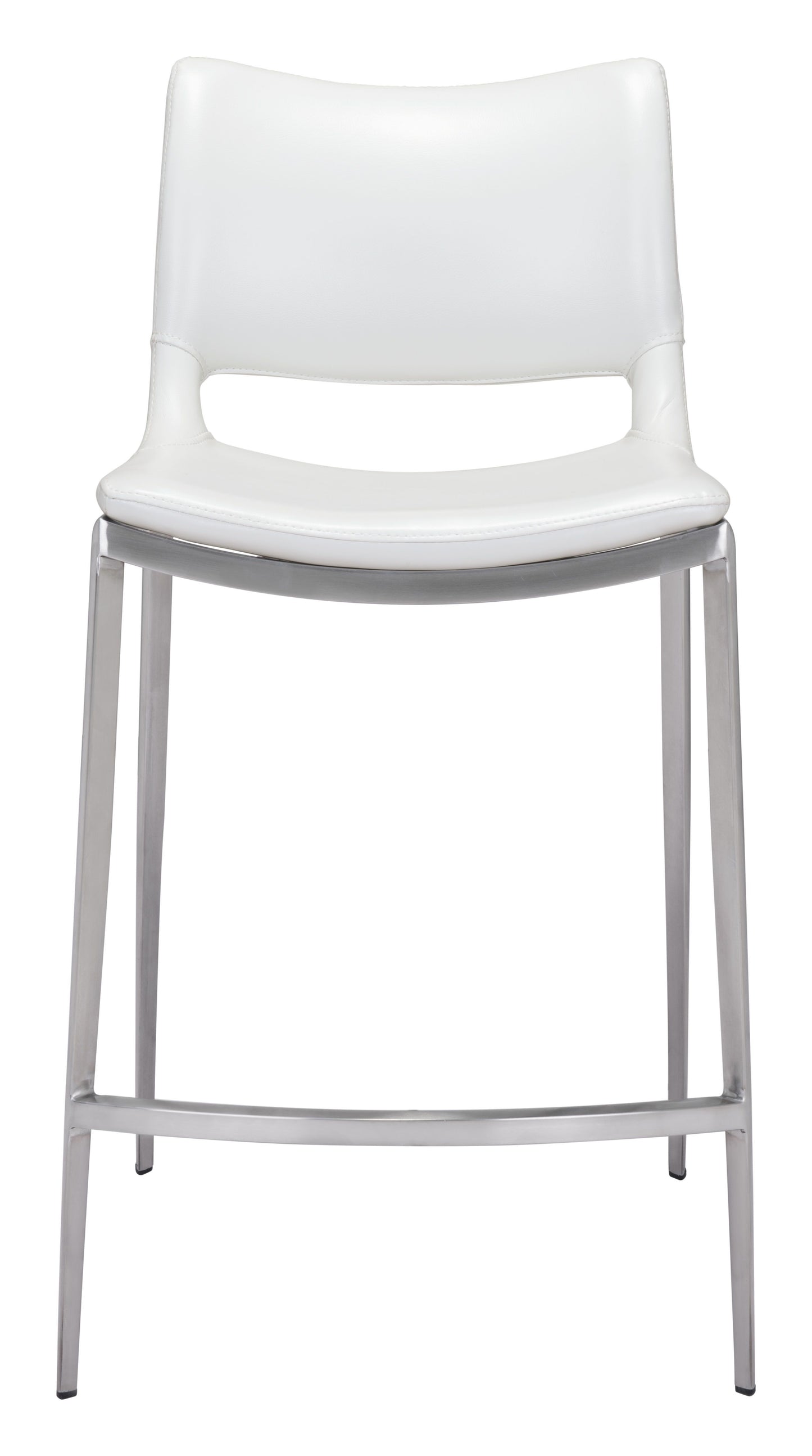 Ace Counter Chair White & Silver