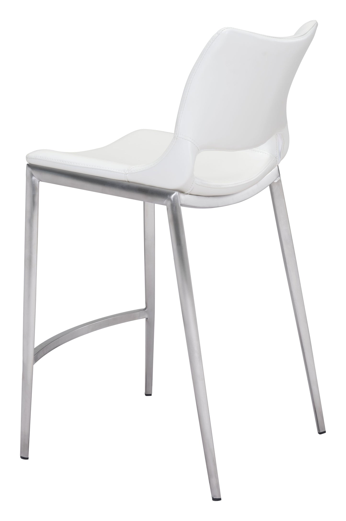 Ace Counter Chair White & Silver