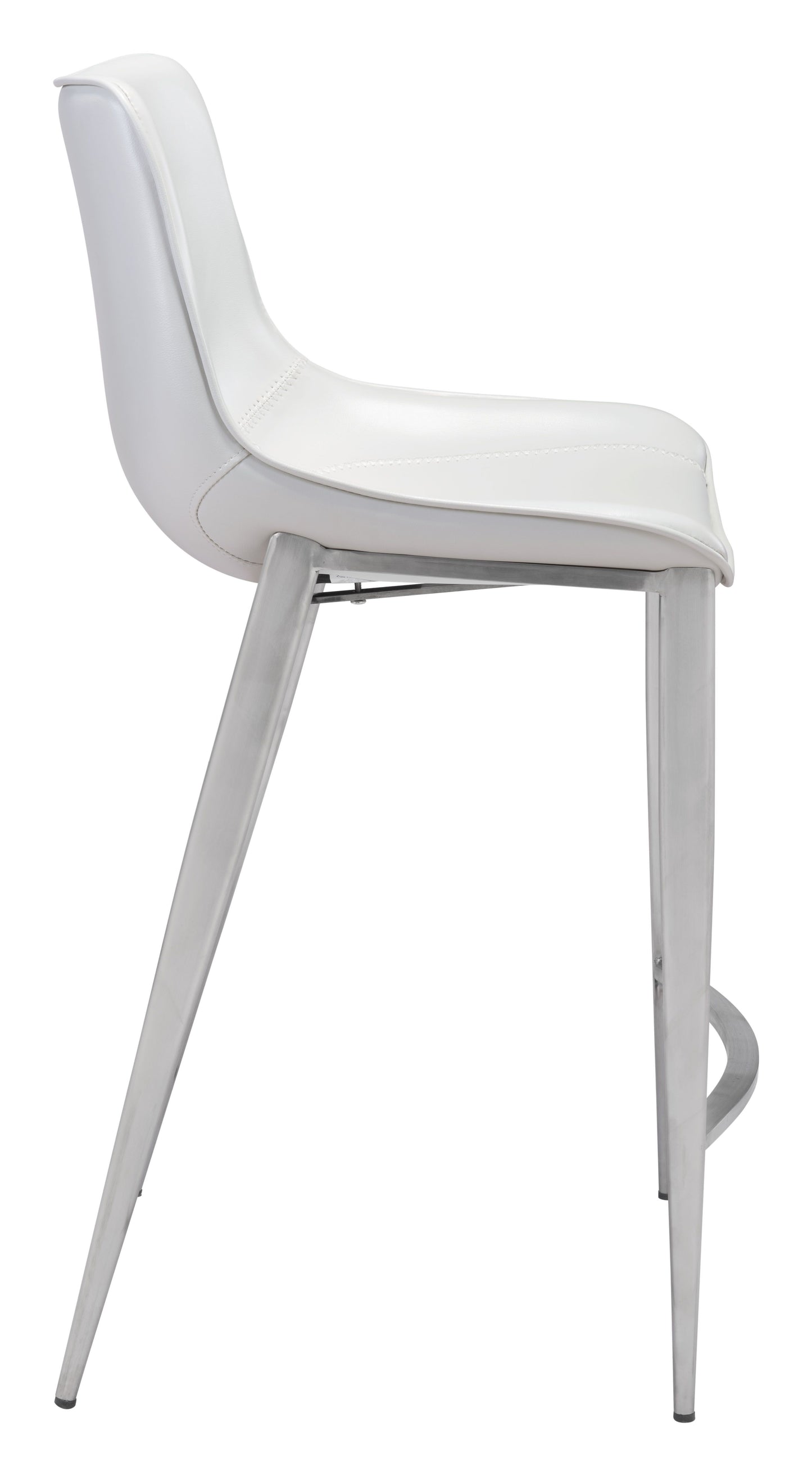Magnus Counter Chair White & Silver