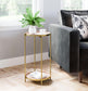Jenna Side Table White & Gold