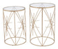 Set of 2 Hadrian Side Tables Gold & Clear