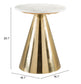 Pure Marble Side Table White & Gold