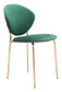 Clyde Dining Chair Green & Gold