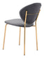 Clyde Dining Chair Dark Gray & Gold