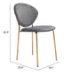 Clyde Dining Chair Dark Gray & Gold