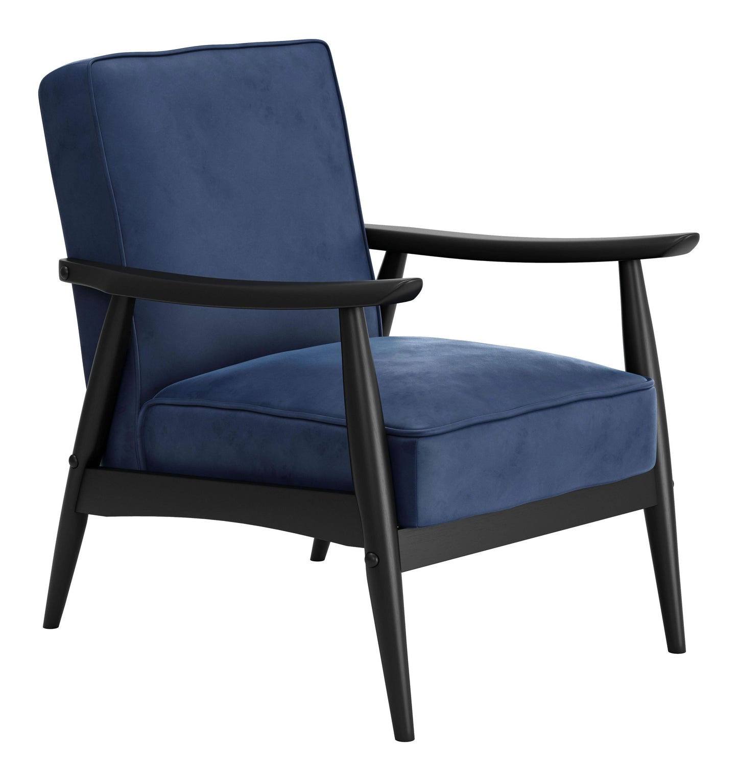 Rocky Velvet Arm Chair Blue