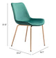 Tony Dining Chair Green & Gold