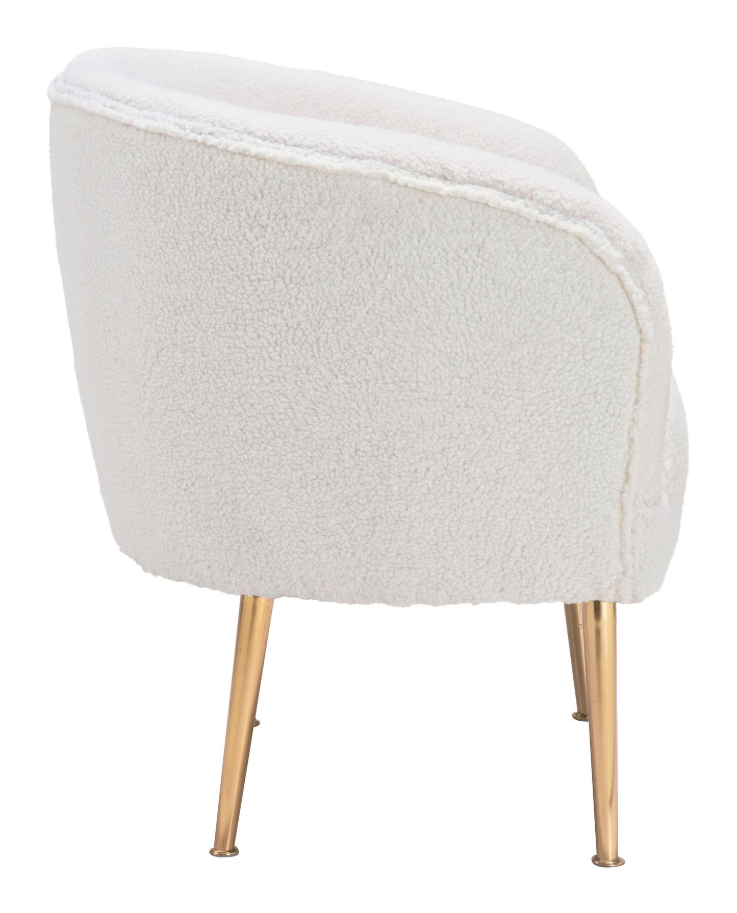 Sherpa Accent Chair Beige & Gold