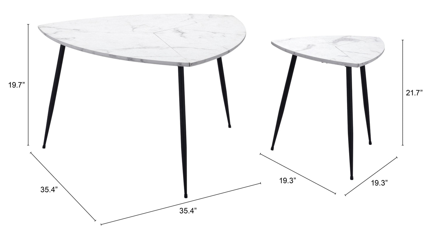 Set of 2 Cavaldos Accent Tables White