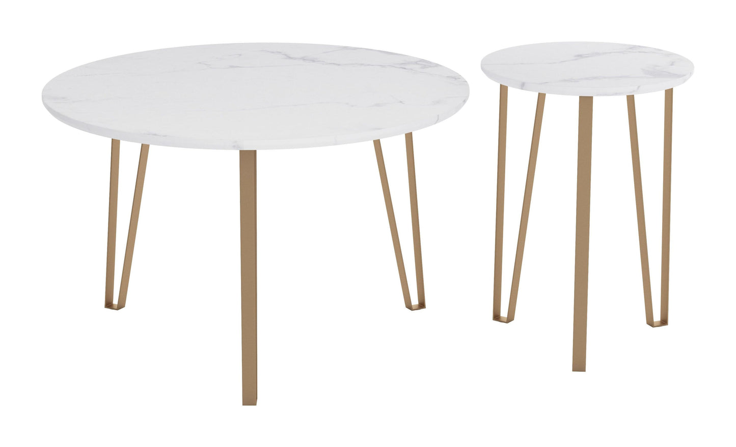 Set of 2 Caen Accent Tables White