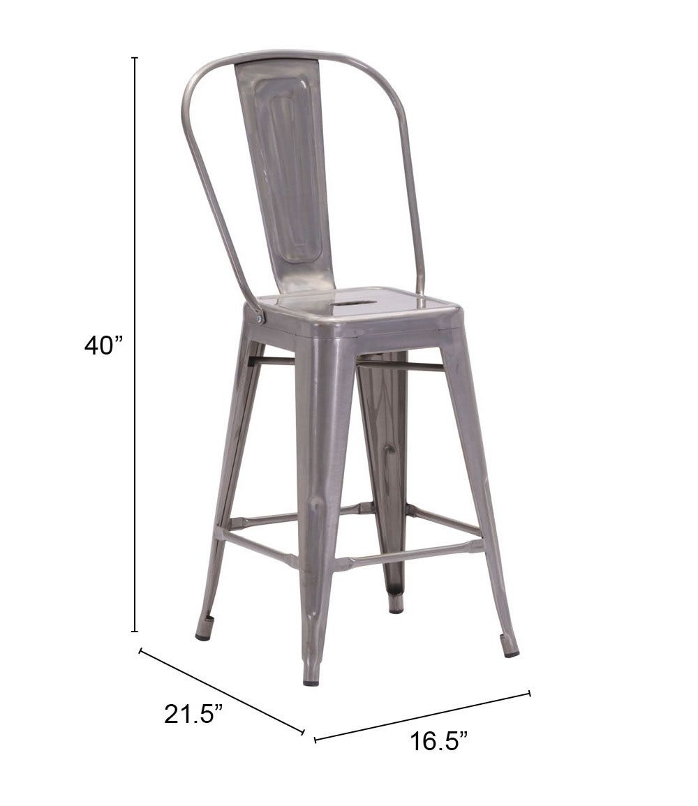 Elio Counter Chair Gunmetal