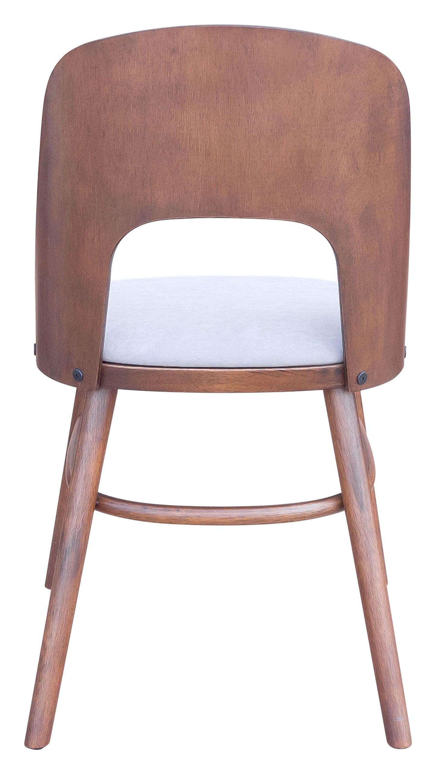 Iago Dining Chair Light Gray & Walnut