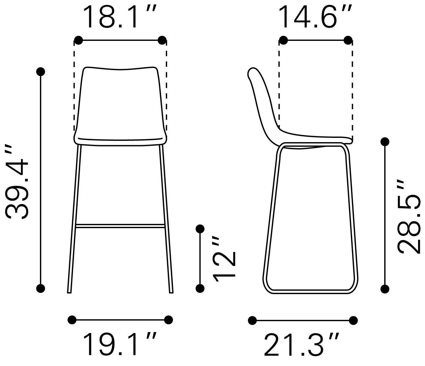 Smart Bar Chair Charcoal