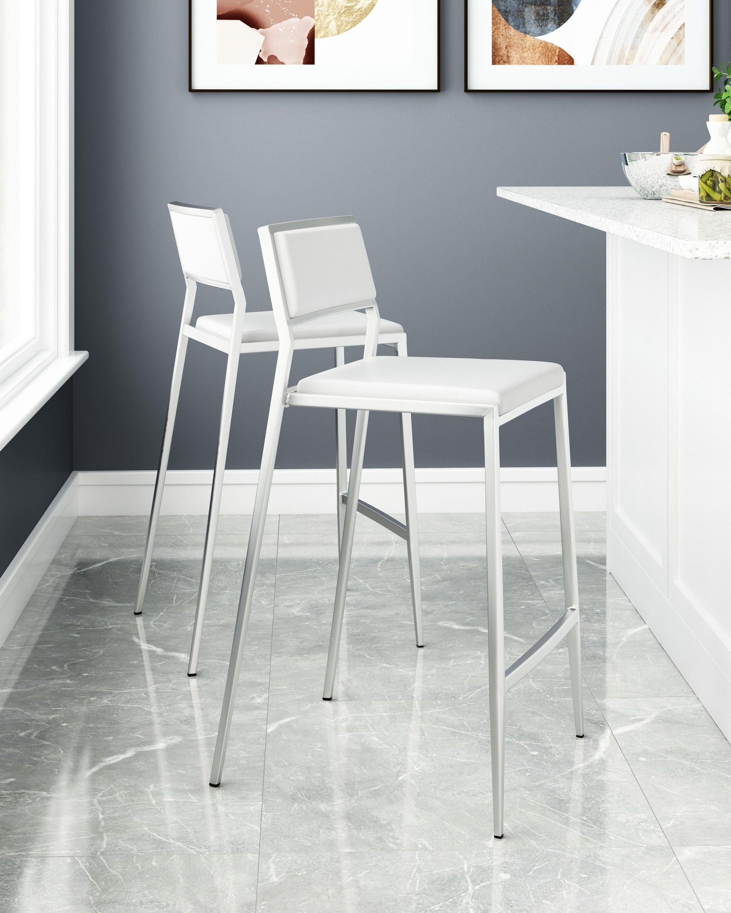 Dolemite Counter Chair White